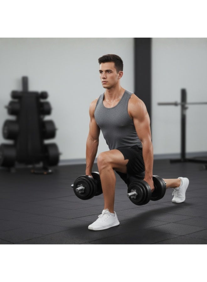 سبال مقبض دمبل عالي الجودة مع أقفال لولبية – مقبض أوزان من الفولاذ المتين لتمارين الجيم والمنزل - Image 4